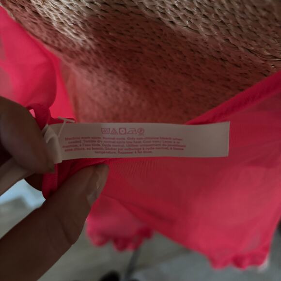 Victoria’s Secret Sheer Pink Babydoll Lingerie Top | S | Y2K Ruffle Ribbon Bow - Picture 3 of 6